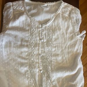Abercrombie kids white lace blouse